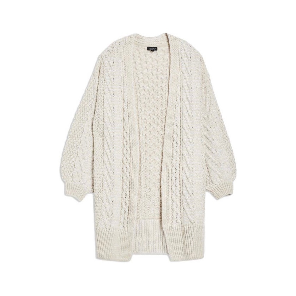 Topshop Long Open Front Cardigan